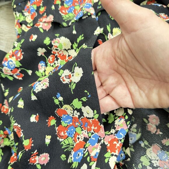 Boden Dress Wild Cluster 12UK 8USCrew Neck Knee Length Floral Black Long Sleeve‎ - Picture 12 of 12